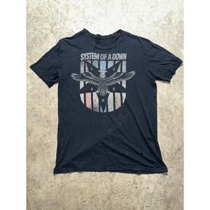 Vtg System of a Down 2016 Gildan Rock Tee Shirt Mens Black Short Sleeve Pullover